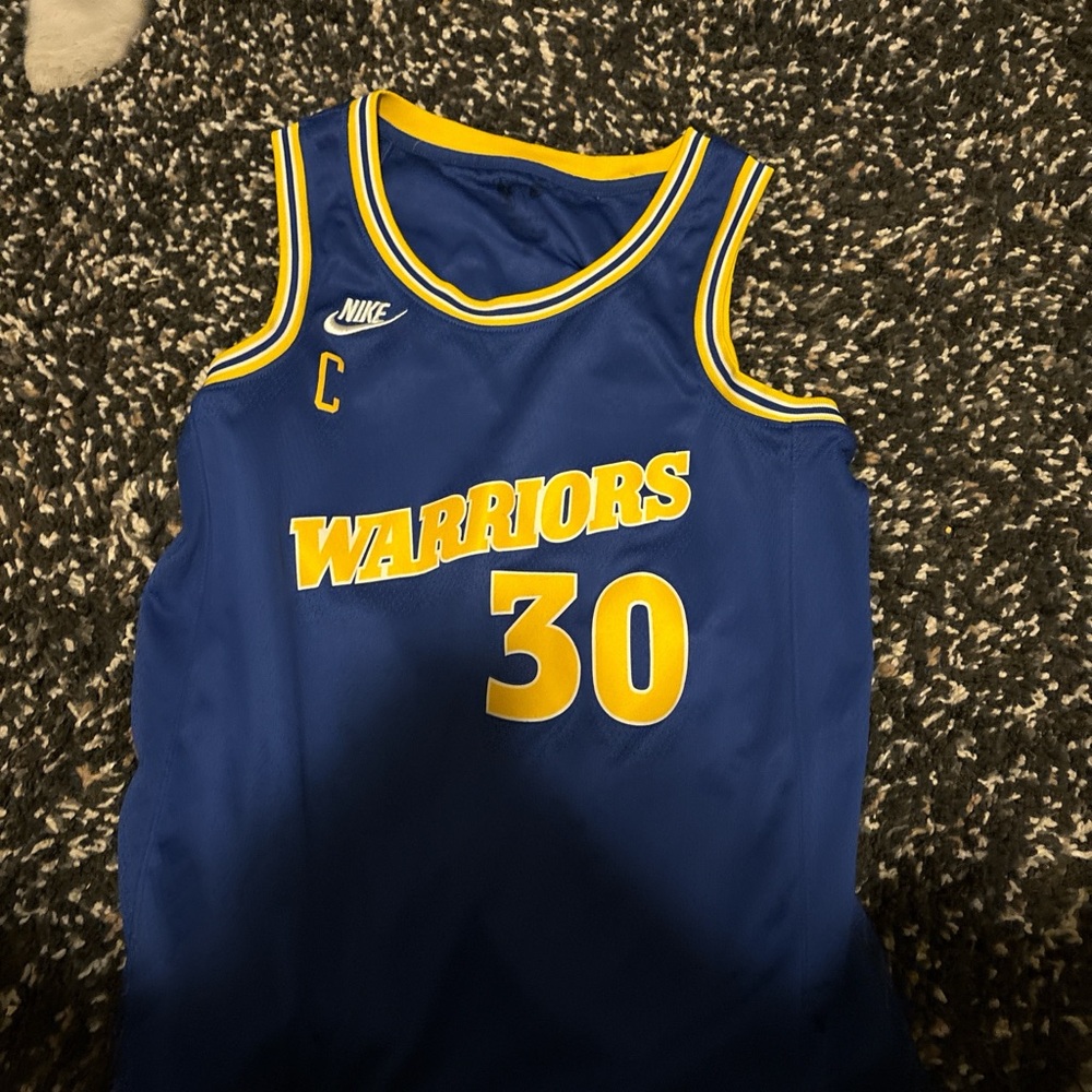 Nike Warriors Blue and Yellow Jersey